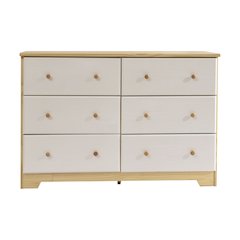 6 Drawer Solid Wood Double Dresser in Multi Color