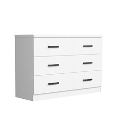 Woodpeckers Furniture And Mattress Double Dresser 6 Drawer DD (White)