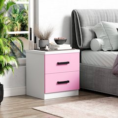 2 Drawers Nightstand in Multi Color