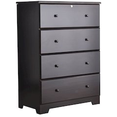 WPfurniture Isabela Collection Solid Pine Wood 4 Drawer Chest Dresser