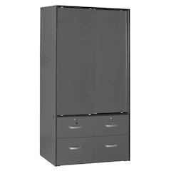 Sarah Modern Wood Double Sliding Door Armoire