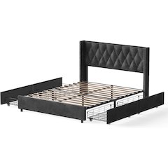 Amelia 4-Drawer Velvet Platform Bed