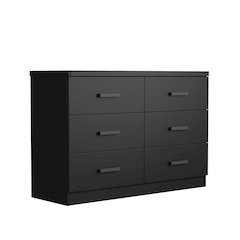 Woodpeckers Furniture And Mattress Double Dresser 6 Drawer DD (Black)