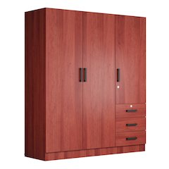 61"Wide Armoire Wardrobe Closet For Hanging With 3 Drawers & Shelves