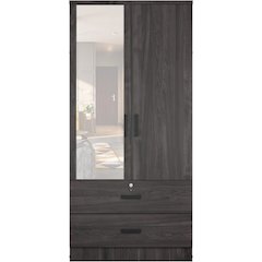 Woodpeckers Furniture And Mattress Wardrobe with Mirror & Drawers (Tobacco)