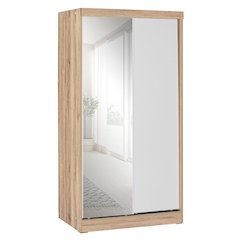 Mirror Wood Double Sliding Door Wardrobe