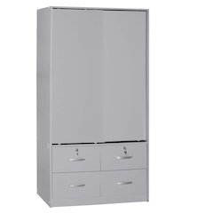 Sarah Modern Wood Double Sliding Door Armoire