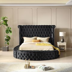 Upholstered Round Storage Bed