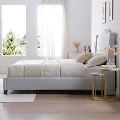 Hampton Linen Upholstered Platform Bed