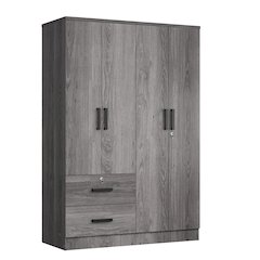 4 Doors Wardrobe 2 Drawers with Shelves 48 inch Wide and 72 high (Grey)