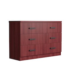 Woodpeckers Furniture And Mattress Double Dresser 6 Drawer DD (Mahogany)
