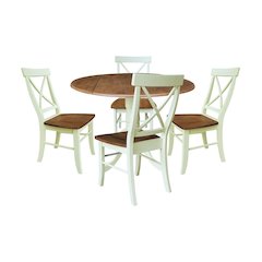 42" Dual Drop Leaf Dining Table with 4 Chairs