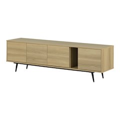 Mezzy TV Stand with Doors, Natural Ash