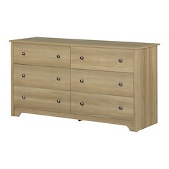 Vito 6-Drawer Double Dresser, Natural Ash