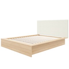 Bardot 2-Piece Upholstered Bed Set In Blonde Oak and Mist Grey