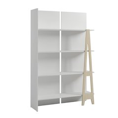 4 Tier Ladder Bookshelf, White