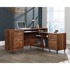Clifford Place Commercial Office L Desk, Grand Walnut finish
