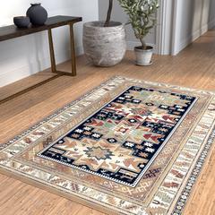 Sonoma Gypsy Rust, Black, Ivory, Aqua Viscose Area Rug, 7'10" x 10'1"
