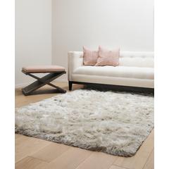 Luxe Shag Ivory Area Rug, 5' x 8'