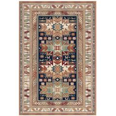 Sonoma Gypsy Rust, Black, Ivory, Aqua Viscose Area Rug, 5'3" x 7'6"