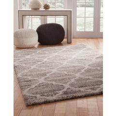 Granada Trellis Ivory/Tan/Brown  Area Rug, 5'3" x 7'6"