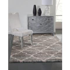 Granada Trellis Blue/Brown/Tan  Area Rug, 5'3" x 7'6"