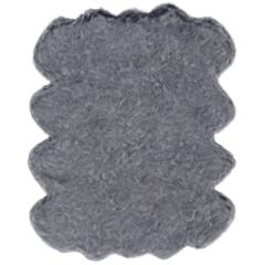 Gloss Black Faux Fur Area Rug, 2' x 3'