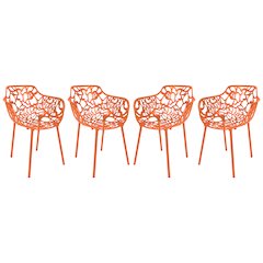 Modern Devon Aluminum Armchair, Set of 4