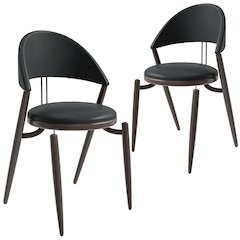 Venice Collection Modern Dining Chair In Black set of 2 in Black