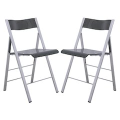 Menno Modern Acrylic Folding Chair, Set of 2