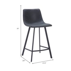 Elland - Counter stool -Charcoal Black
