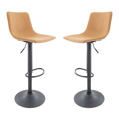 Tilbury Modern Adjustable Bar Stool in Light Brown