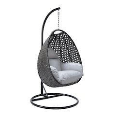Charcoal Wicker Hanging Egg Swing Chair