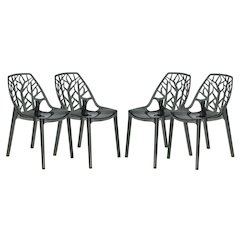 Cornelia Modern Spring Cut-Out Tree Design Stackable Dining Chair