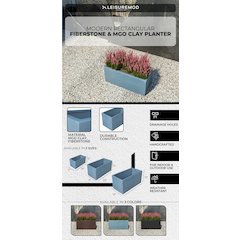 Bloom Series Poly Stone Planter 9" , 19.7" Long In Aged Concrete