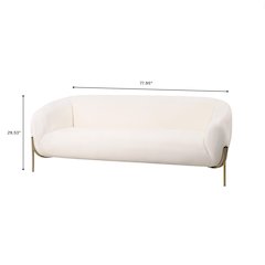 Zuno Three-Seater Sofa Upholstered in Velvet Wide Couch