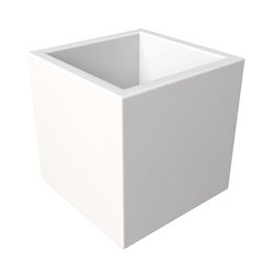 Fern Series Poly Stone Planter 15" Cube in White
