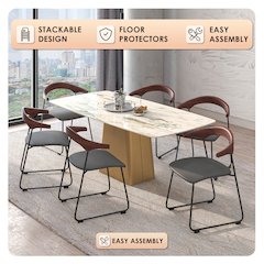 Lyra Collection Modern Chair in Black Walnut Color back and Black Seat