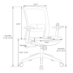 Ingram Modern  Office Task Chair with adjustable armrests