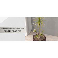 Thicket Series Poly Stone Planter in Brown 11 High