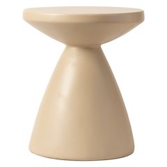 Dune Collection Fiberglass Outdoor Side Table in Beige