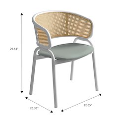 Ervilla - Dining Chair - White frame in Grey Leather Set of 2