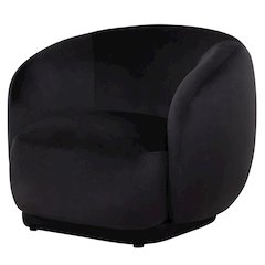 Faze Collection Modern Single Seater Sofa in Black Velvet