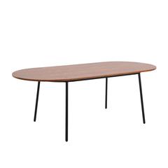 83" Oval Dining Table with MDF Top and Black Steel Legs