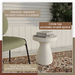 Modern Side End Table Wisp Series In Terrazzo White