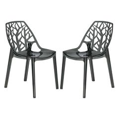 Cornelia Modern Spring Cut-Out Tree Design Stackable Dining Chair