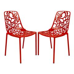 Modern Devon Aluminum Chair, Set of 2