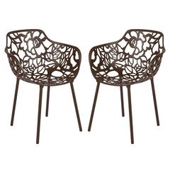 Modern Devon Aluminum Armchair, Set of 2