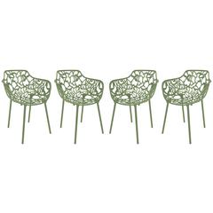 Modern Devon Aluminum Armchair, Set of 4