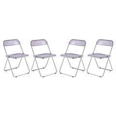 Lawrence Acrylic Folding Chair With Metal Frame, Set of 4